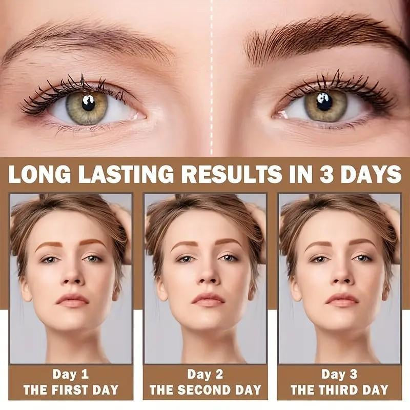 Easy Peel-Off Eyebrow Gel-Waterproof &Sweatproof, Long-Lasting Black or Brown Tattootint, Film Forming, Medium Coverage for All Skintypes